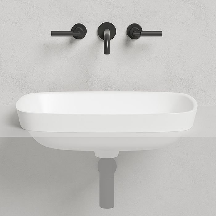Раковина Salini Marea накладная 60х40х16см, без отверстий, без перелива, S-Stone, цвет: белый матовый 1802202M