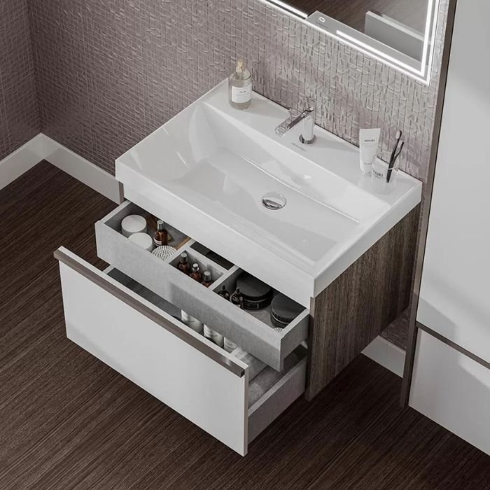 Раковина Kerama Marazzi (Керама Марацци) Cubo подвесна 70.5х48.5 см, с 1отверстияпод смеситель, цвет: белый глянцевый CU.wb.70