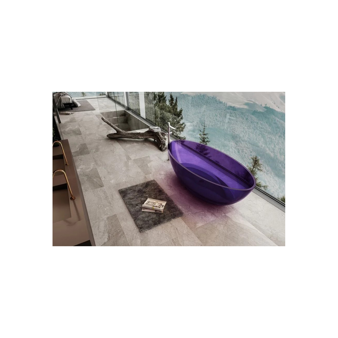 Прозрачная ванна Abber (Аббер) Kristall AT9702 Amethyst фиолетовая