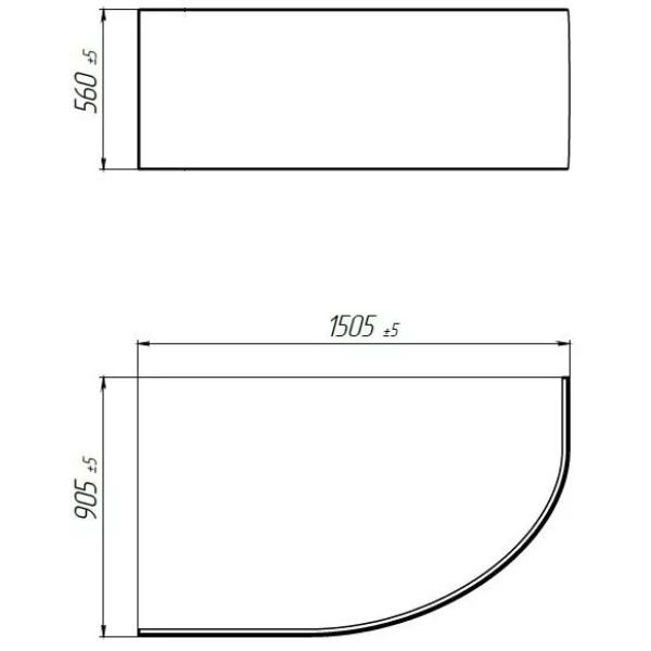 Панель лицевая 1MarKa (1Марка) Diana Flat R/L 150x90 белый (02ди1590)