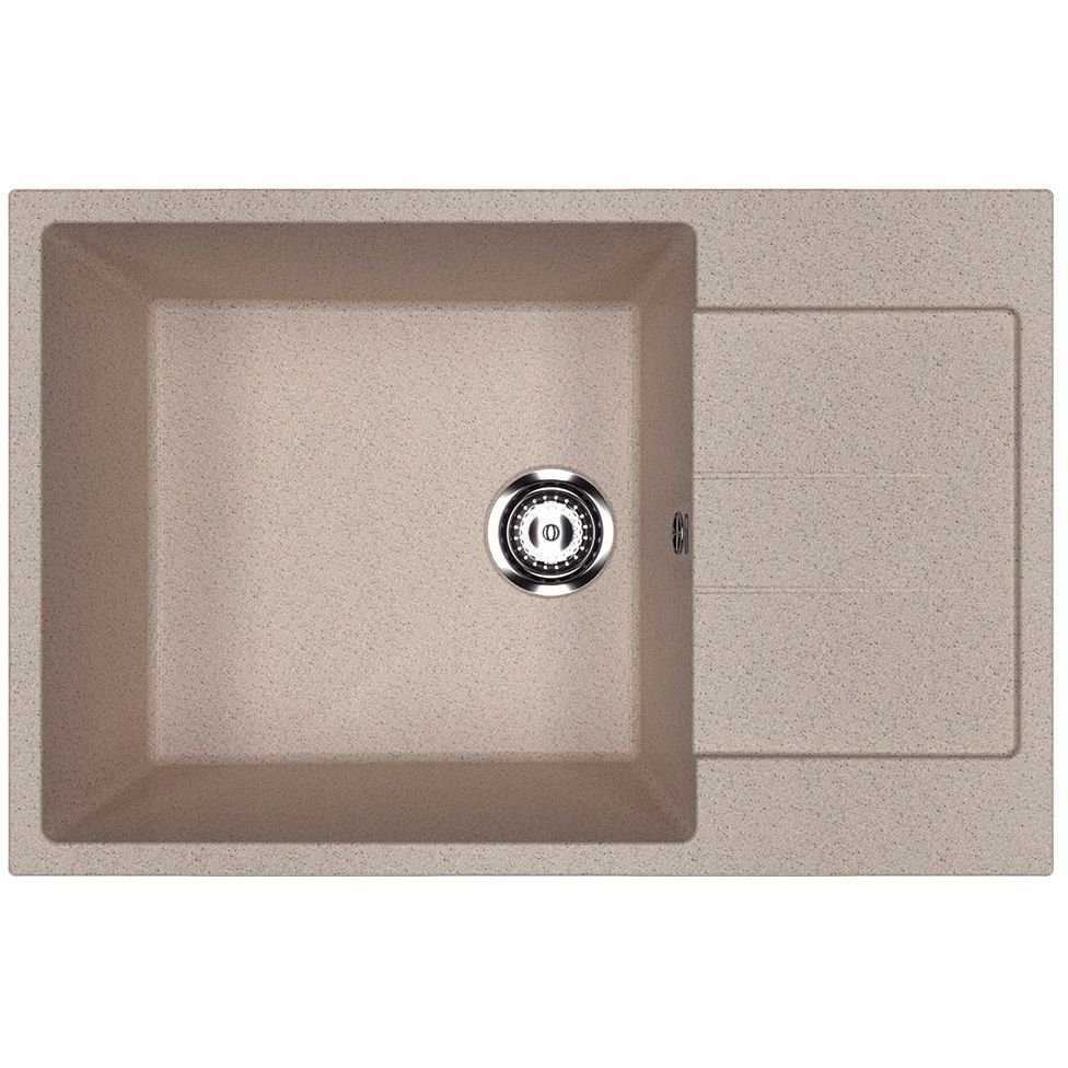Мойка кухонная Ulgran (Улгран) из искусственного мрамора прямоугольная U-602, цвет: песочный, база: 47.5х43.5 см, арт. U-602-302
