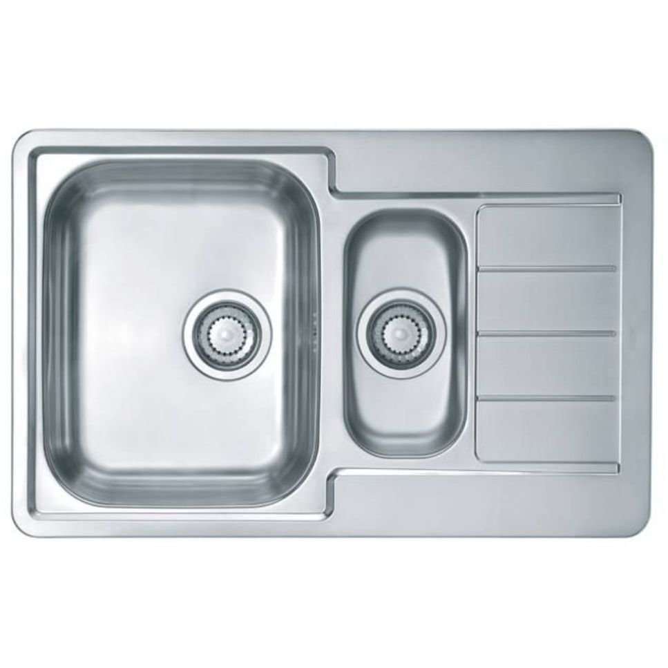 Мойка кухонная прямоугольная Alveus (Алвеус) Line 70 Нержавеющая сталь NAT (1065684) с сифоном 1064389