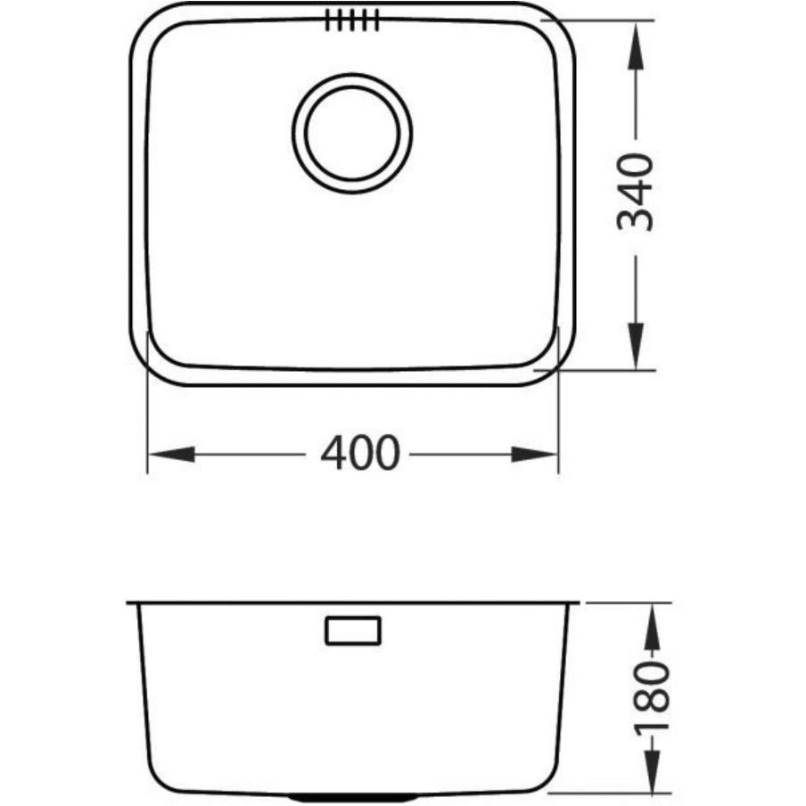 Мойка кухонная прямоугольная Alveus (Алвеус) Luno 20 Нержавеющая сталь SAT (1128740) с сифоном