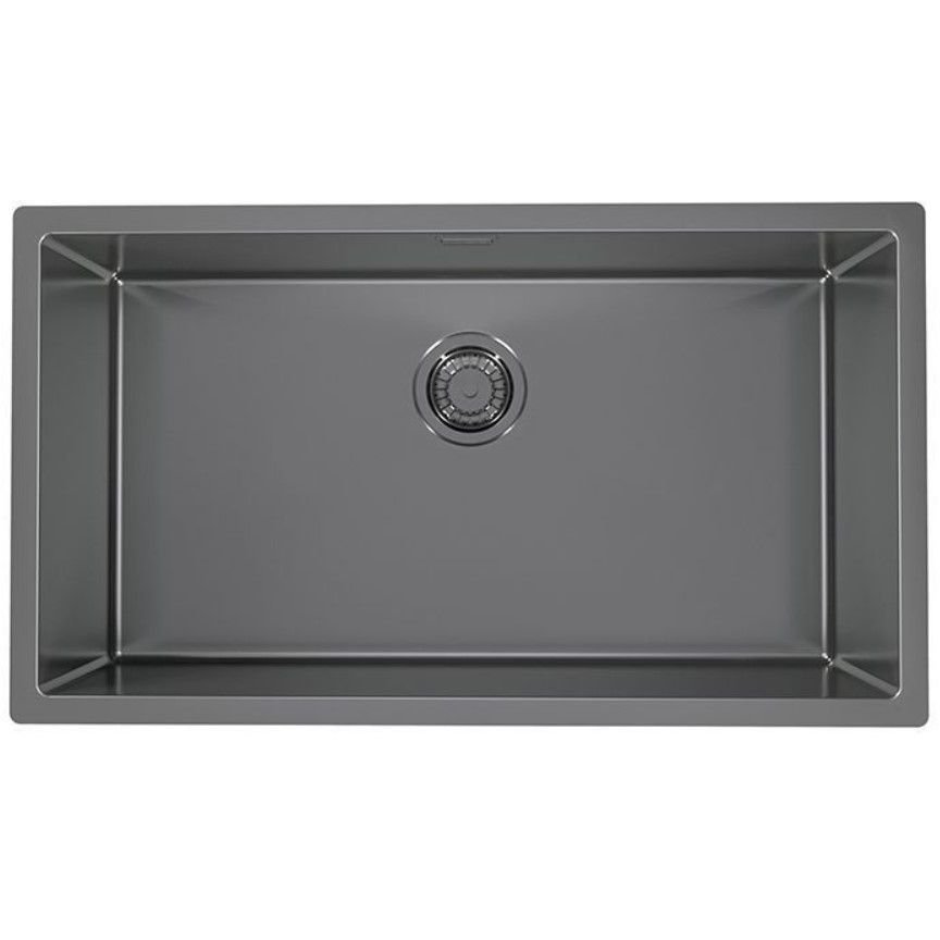 Мойка кухонная прямоугольная Alveus (Алвеус) Monarch PVD Quadrix 60 Antracit (1122730) с выпуском без сифона