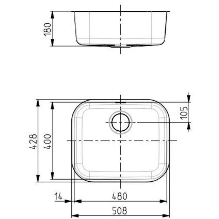 Мойка кухонная прямоугольная Alveus (Алвеус) Monarch PVD Variant 10 Antracit (1113582) с выпуском без сифона