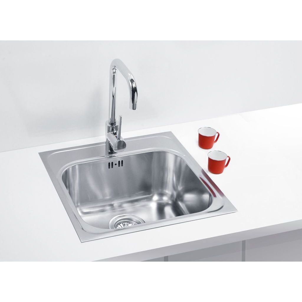 Мойка кухонная квадратная Alveus (Алвеус) Basic 140 Нержавеющая сталь Satin (1100905) с сифоном