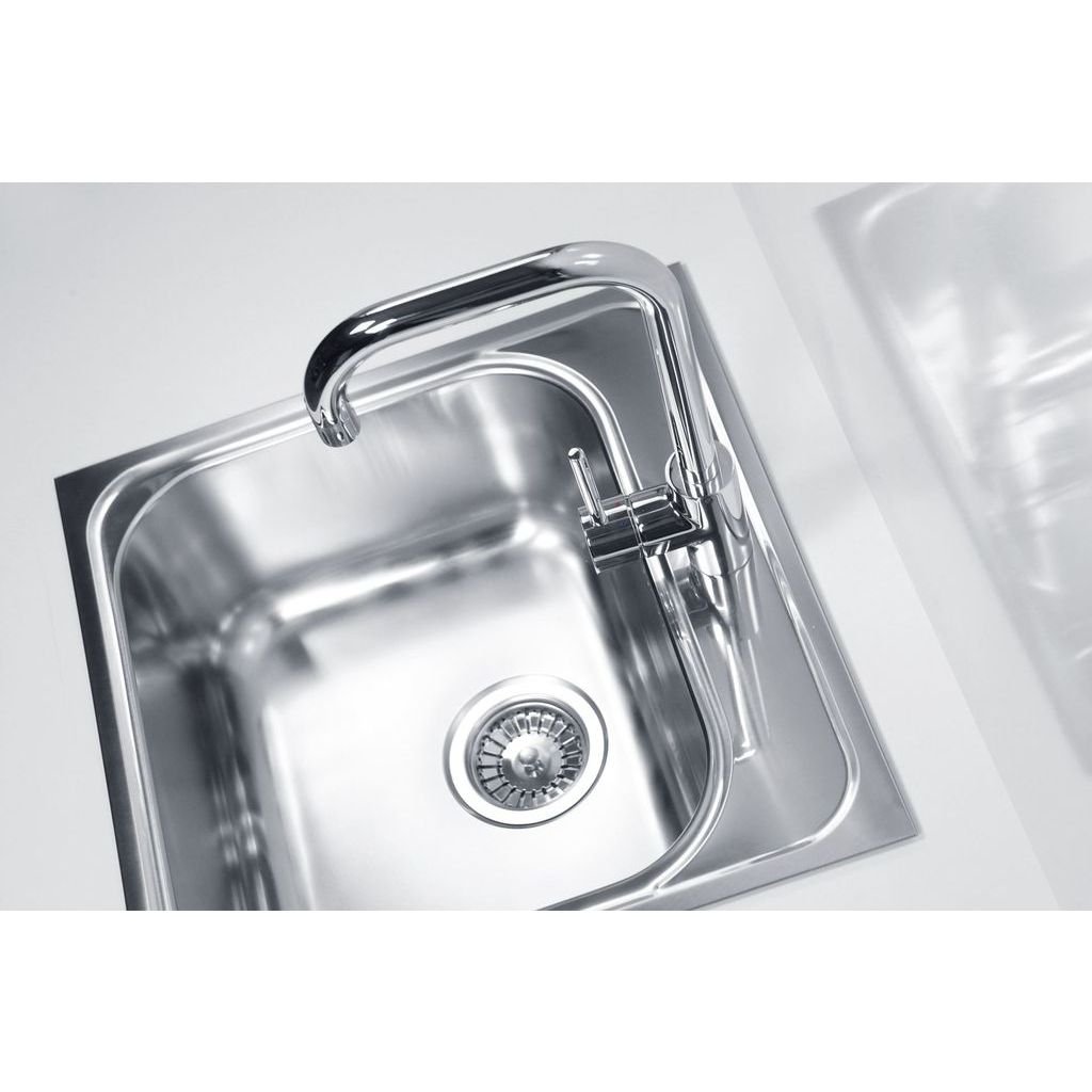 Мойка кухонная квадратная Alveus (Алвеус) Basic 140 Нержавеющая сталь Satin (1100905) с сифоном