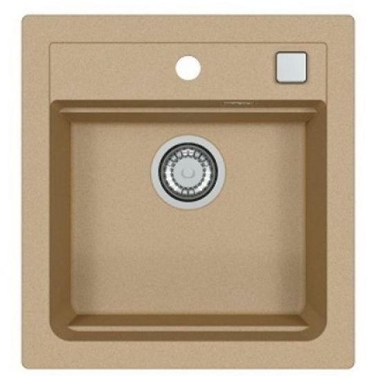 Мойка кухонная квадратная Alveus (Алвеус) Granital Atrox 20 Beige-G55 (1131988) с сифоном