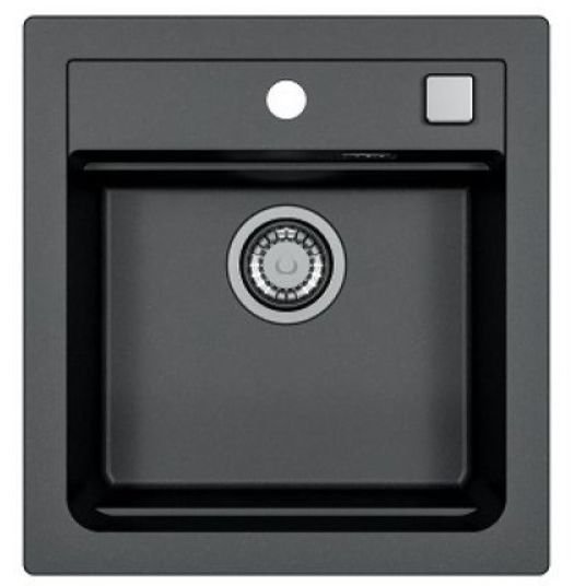 Мойка кухонная квадратная Alveus (Алвеус) Granital Atrox 20 Carbon-G91 (1131990) с сифоном