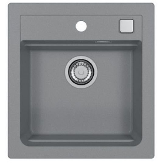 Мойка кухонная квадратная Alveus (Алвеус) Granital Atrox 20 Concrete-G81 (1131989) с сифоном