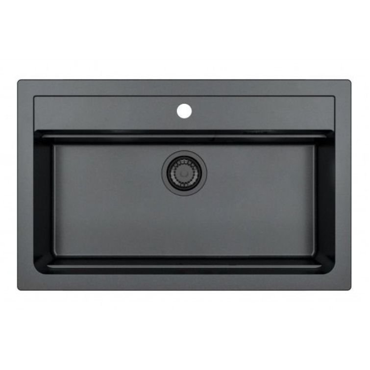 Мойка кухонная прямоугольная Alveus (Алвеус) Granital Atrox 40 Carbon-G91 Black edition (1148163) с сифоном 1148149 BL