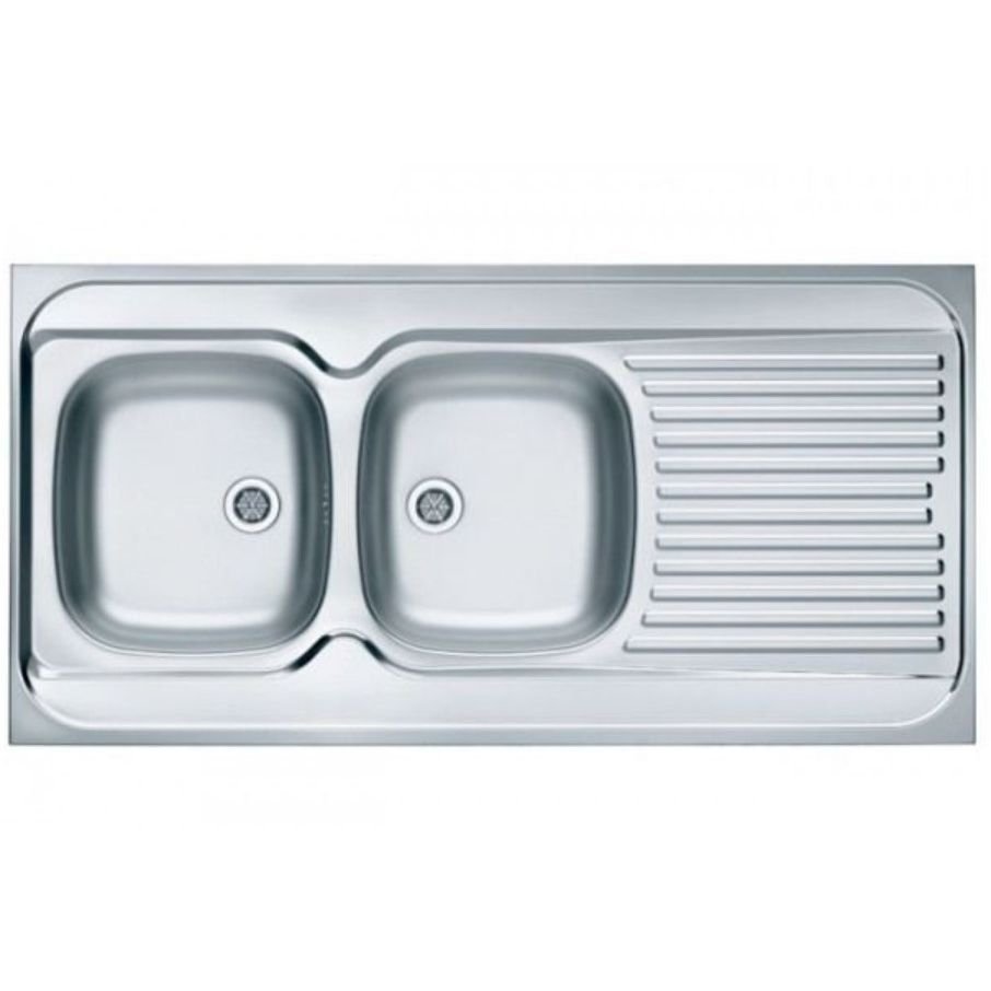 Мойка кухонная прямоугольная Alveus (Алвеус) Classic 100R Нержавеющая сталь Satin (1009085) с сифоном