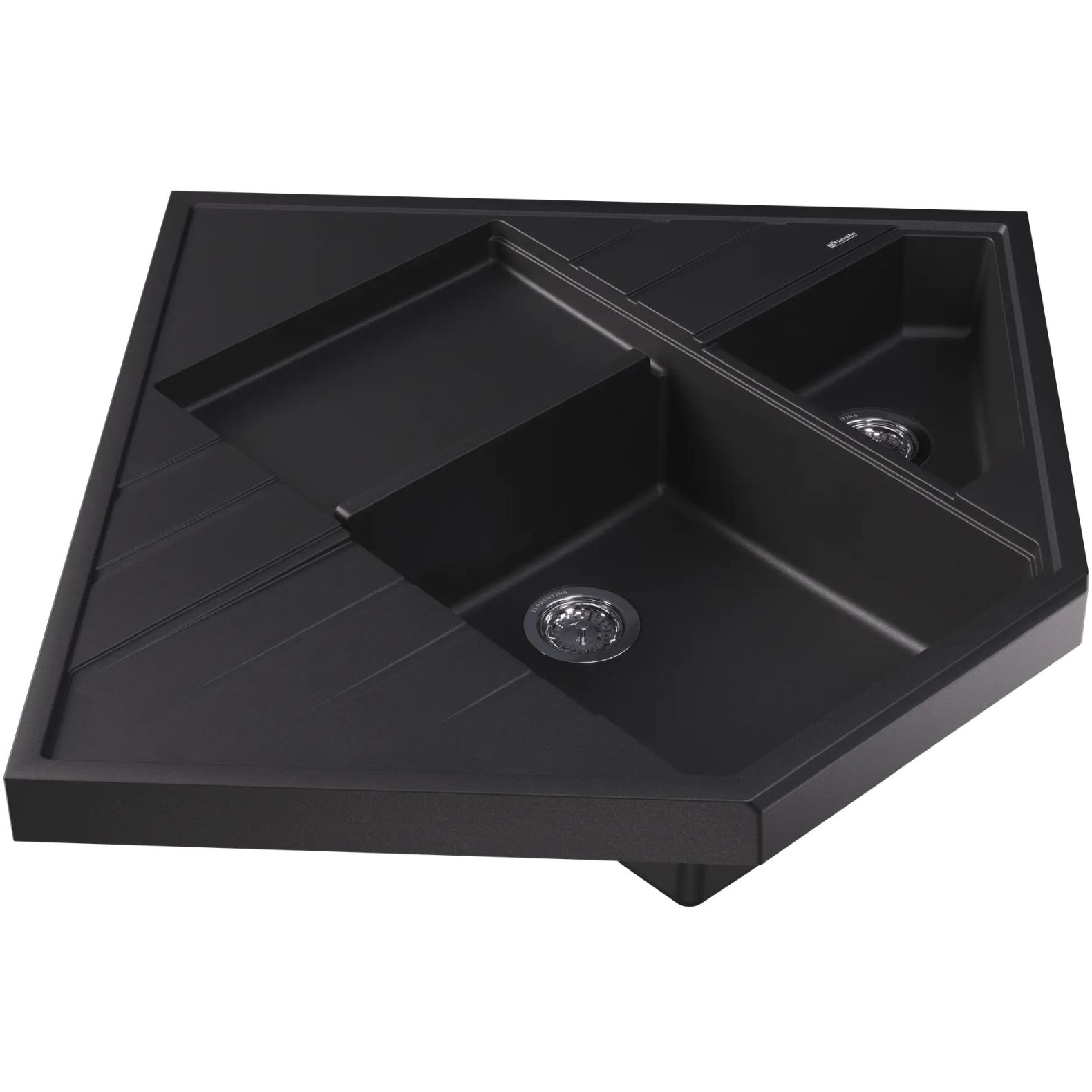 Мойка кухонная угловая Флорентина (Florentina) Бомбей Антрацит (20.375.J0900.302)