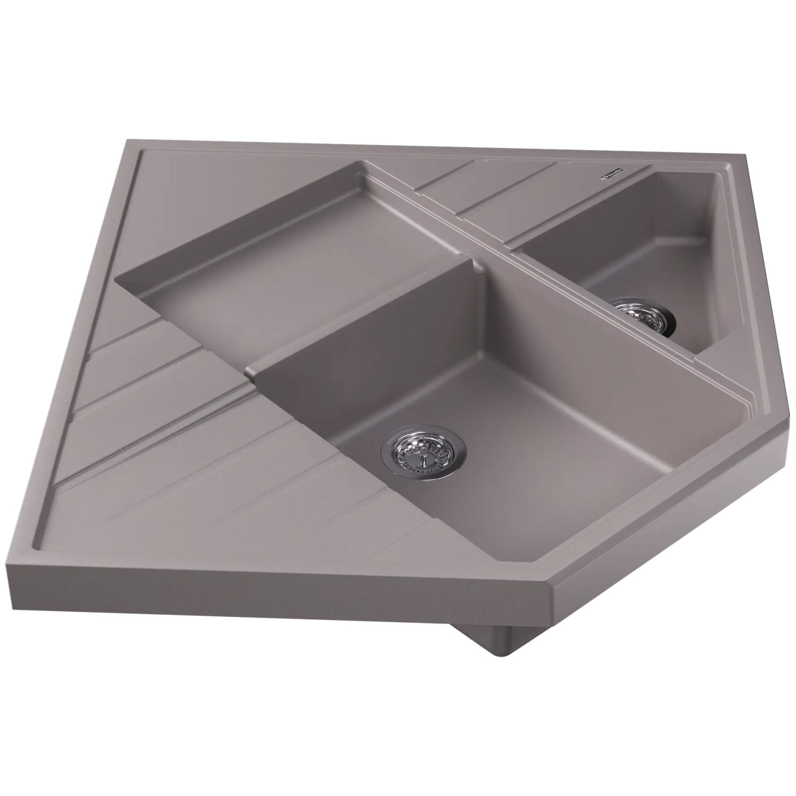 Мойка кухонная угловая Флорентина (Florentina) Бомбей Грей (20.375.J0900.305)