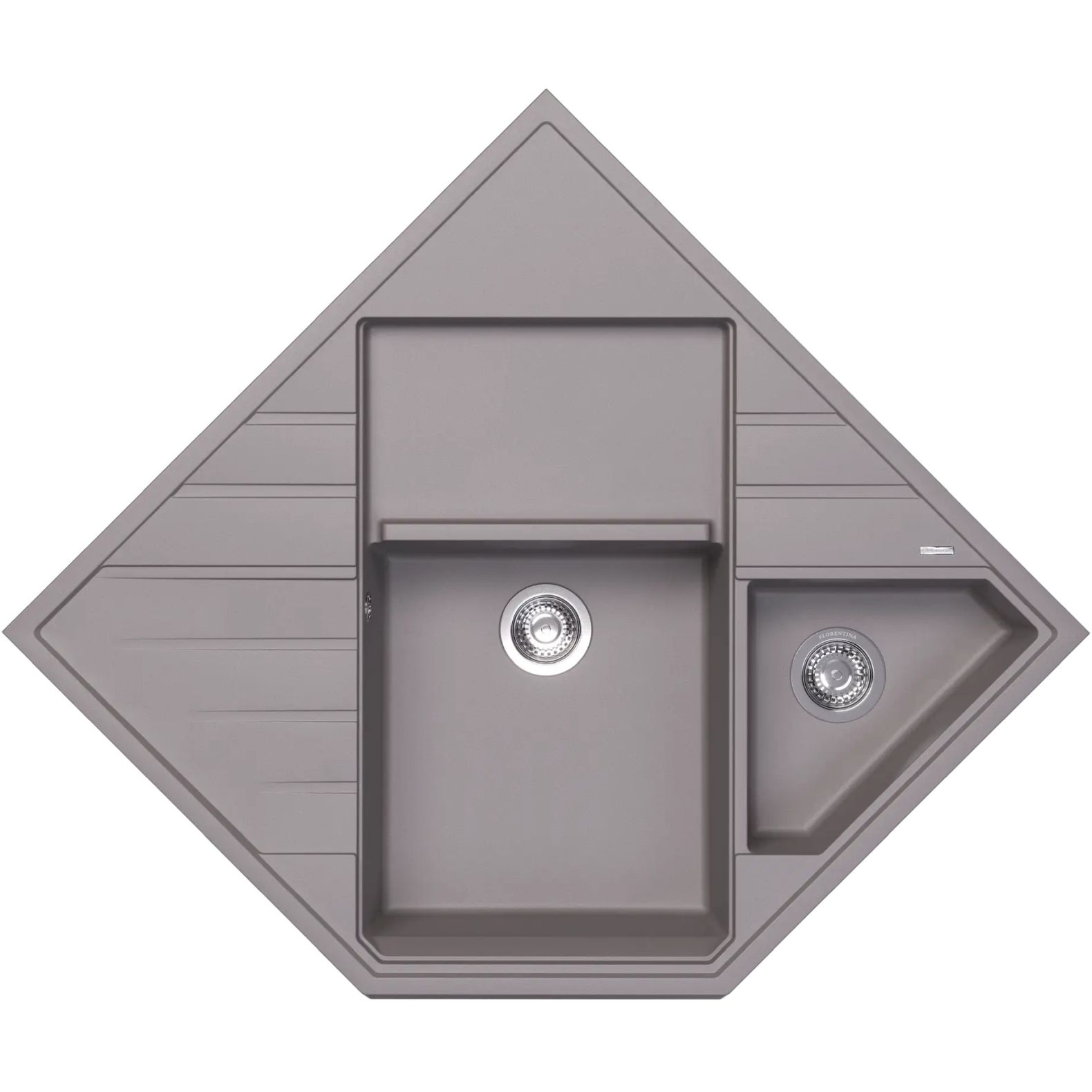 Мойка кухонная угловая Флорентина (Florentina) Бомбей Грей (20.375.J0900.305)