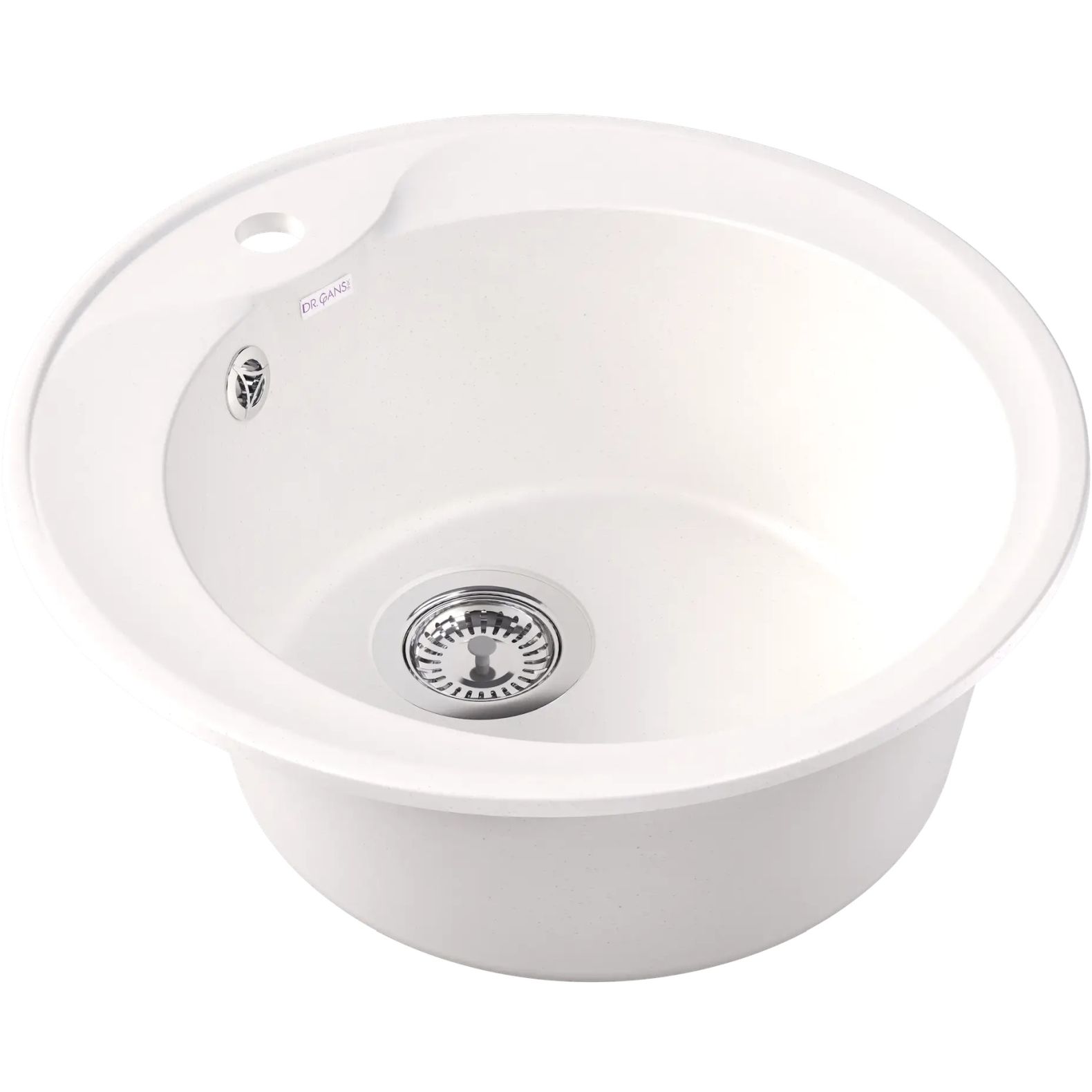 Мойка кухонная округлая Bamboo (Бамбу) Ротанг 500 Белый (29.010.B0500.401)