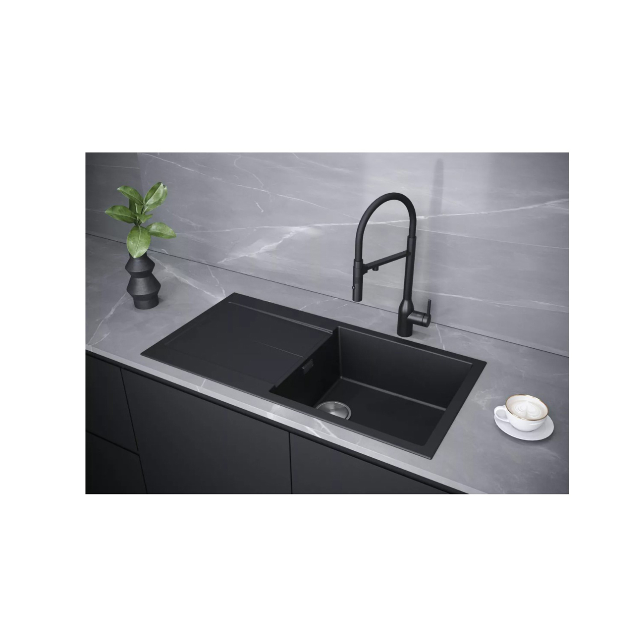 Мойка кухонная Paulmark (Паульмарк) Extensio 86 антрацит, PM988650-AN