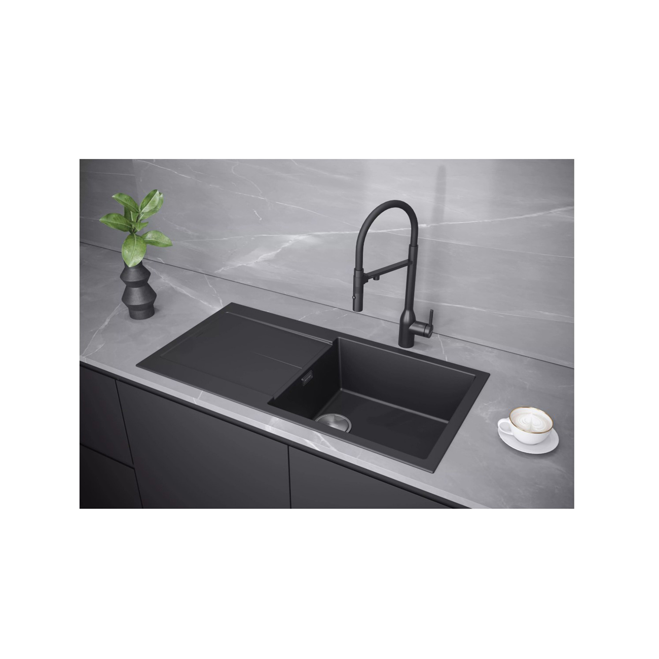 Мойка кухонная Paulmark (Паульмарк) Extensio 99 антрацит, PM989950-AN