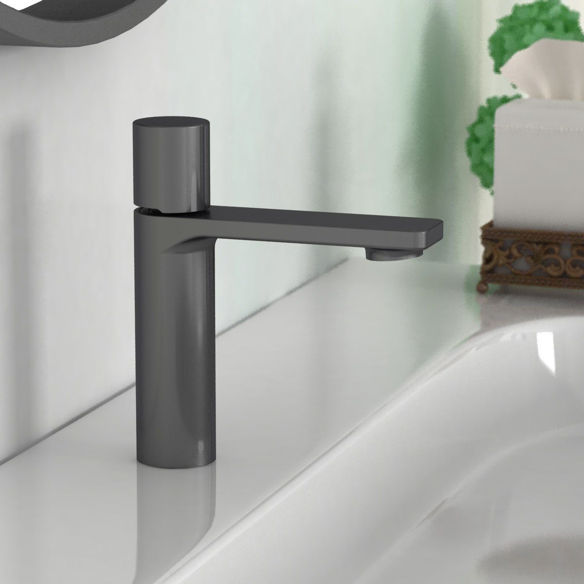 Смеситель для раковины Vincea (Винчея) Vogue VBF-4V3GM, вороненая сталь