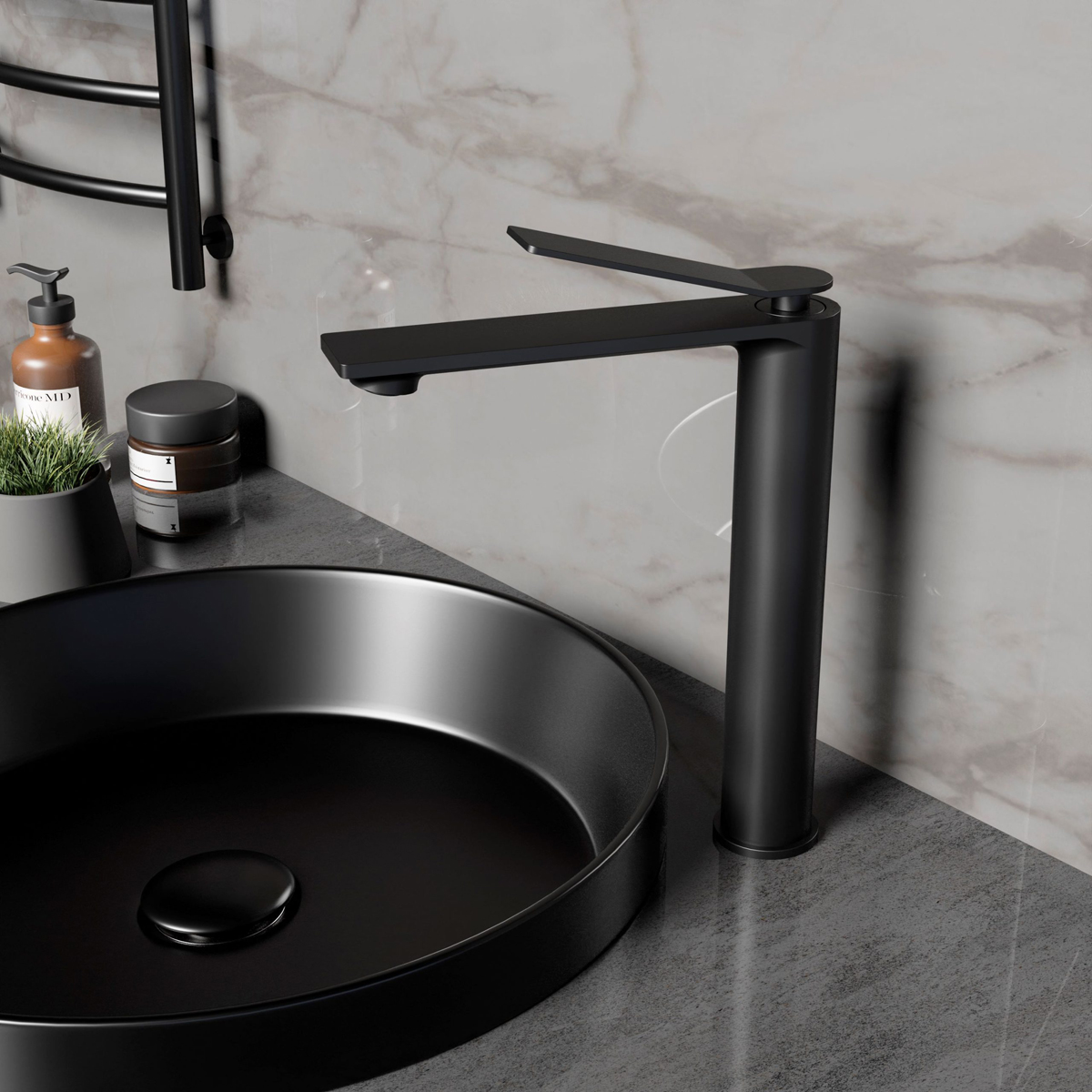 Смеситель для раковины Vincea (Винчея) Verse VBF-2VE2MB однорычажный, черный матовый