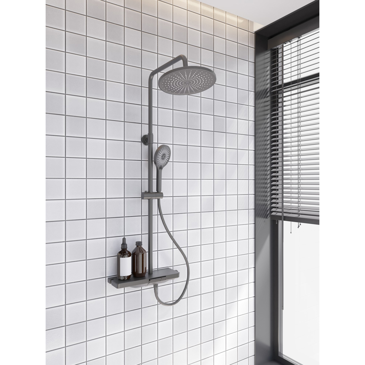 Душевая стойка Veconi ENNA, графит брашинг EN-200-GR-C4