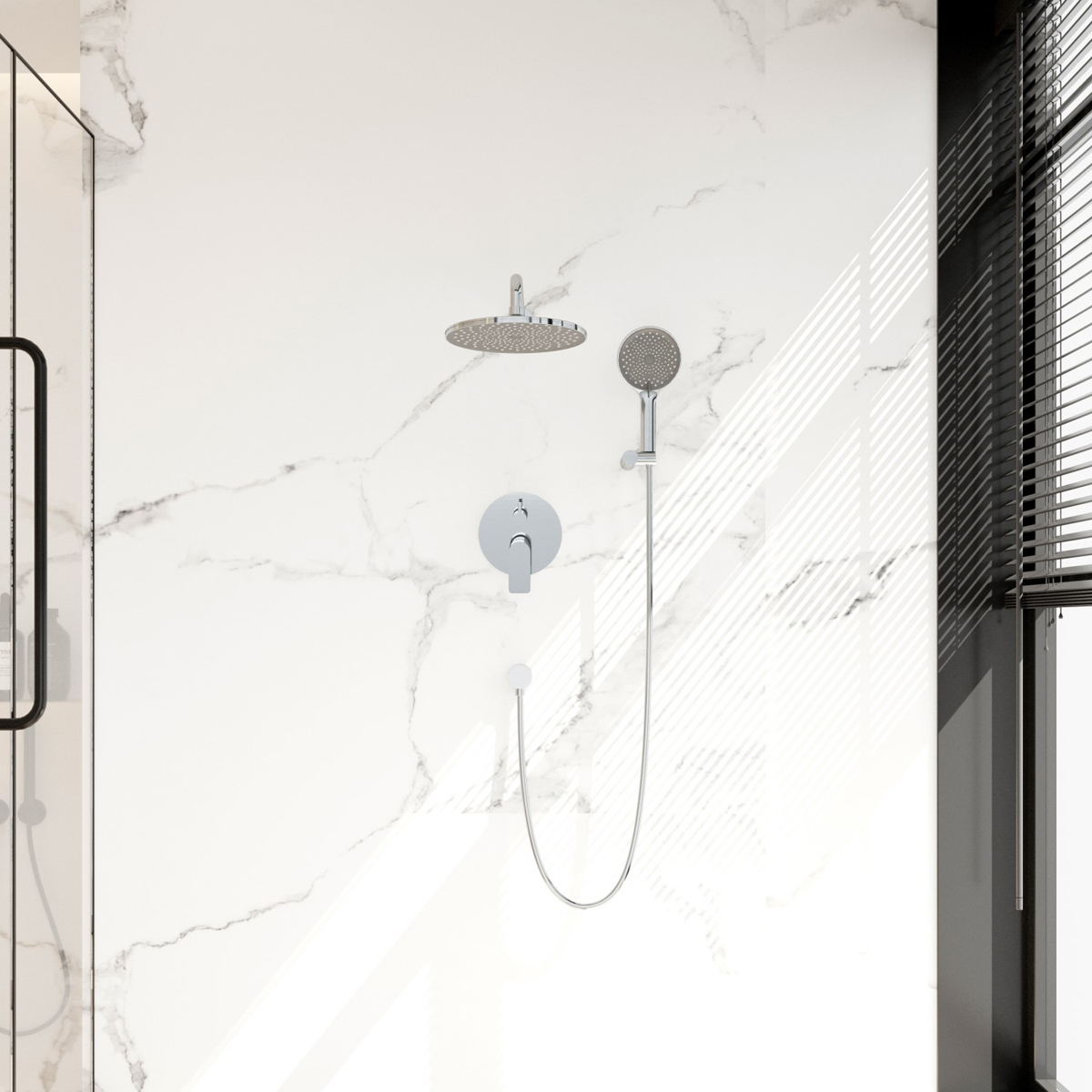 Встраиваемая душевая система Veconi (Векони) TEORA, хром глянец TE-500-C-C4