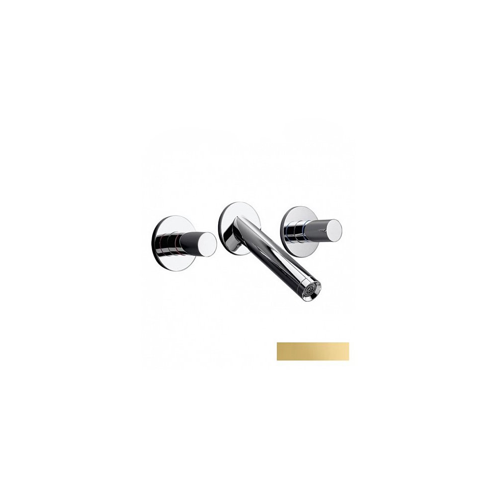 Смеситель для раковины Axor (Аксор) Starck, на 3 отверстия, с незапираемым сливным набором, 10313990 Золото