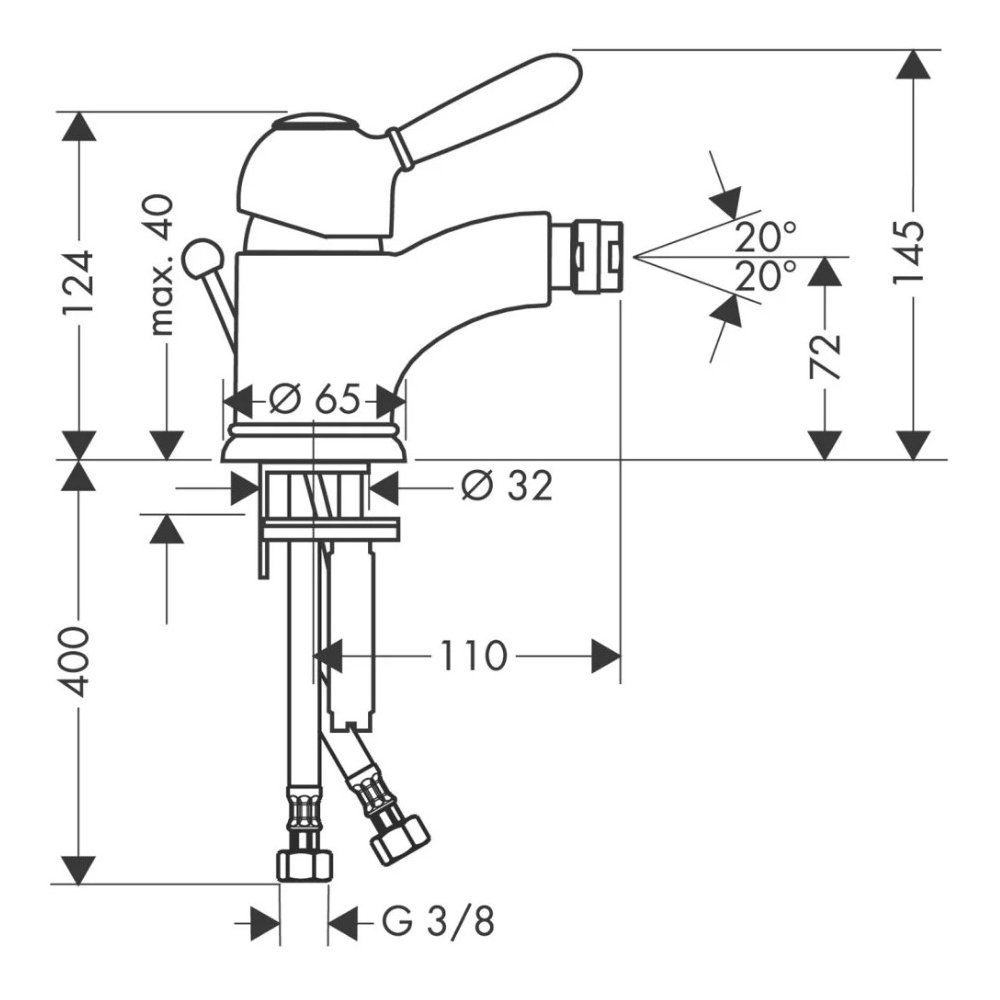 Смеситель для биде Axor (Аксор) Carlton, однорычажный 17210000 хром