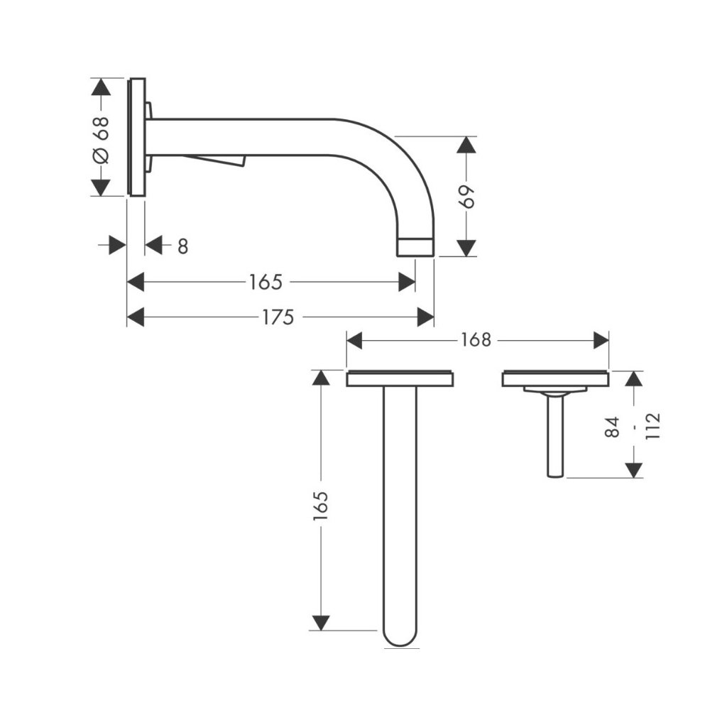Смеситель для раковины Axor (Аксор) Uno, однорычажный, с незапираемым сливным набором, СМ (нужна СЧ 13623180) 38113000 хром