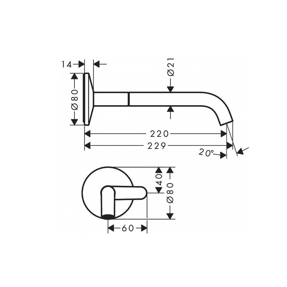 Смеситель для раковины Axor (Аксор) One, скрытого монтажа, настенный Select с изливом 220 мм, 48112140 шлифованное золото