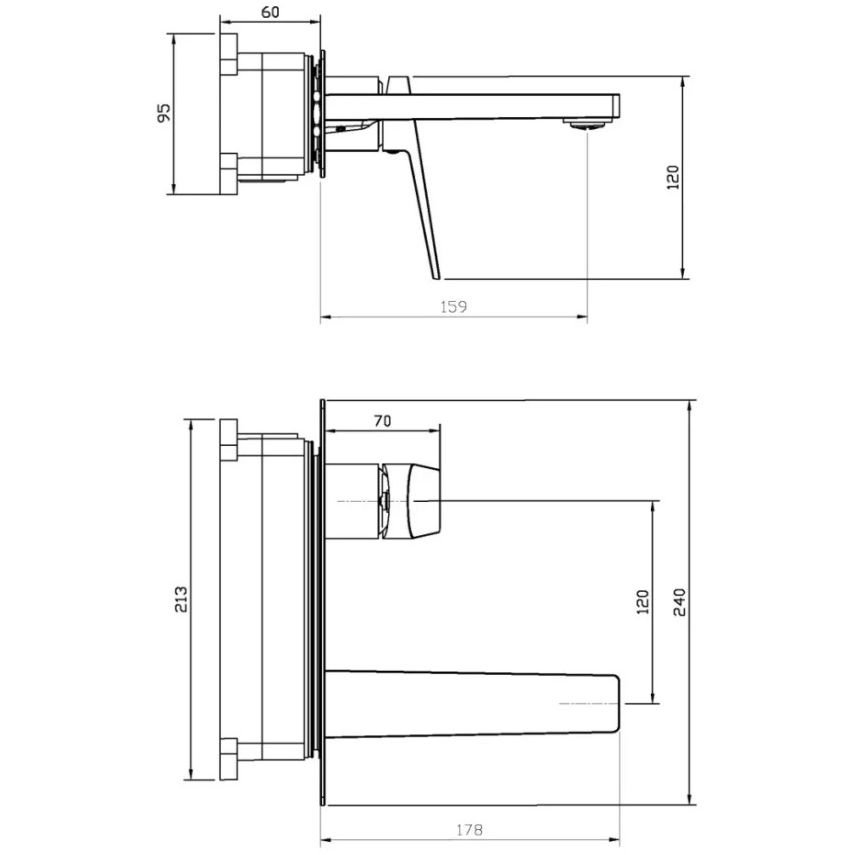 Смеситель для раковины BelBagno (Бельбагно) Ardente встраиваемый с внутренней частью, без донного клапана, хром ARDENTE-BLVM-CRM-W0