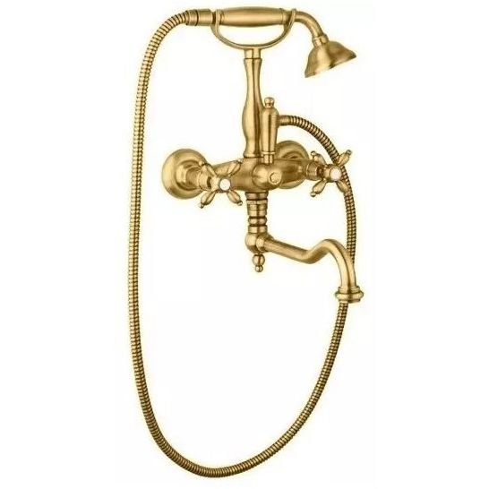 Смеситель для ванны Cezares (Цезарис) с ручным душем, с поворотным изливом, Золото NOSTALGIA-VDF-03/24-M