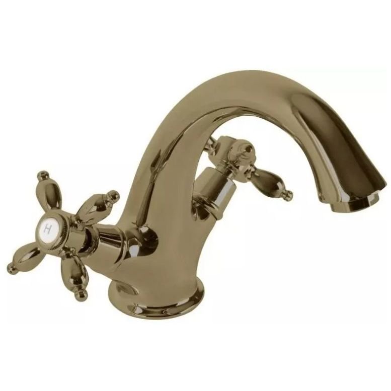 Смеситель для раковины Cezares (Цезарис) с донным клапаном бронза, ручки бронза NOSTALGIA-LS1-02