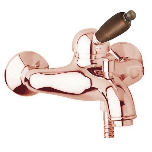 Смеситель для ванны и душа Cezares (Цезарис) однорычажный, исполнение бронза, ручка орех ELITE-VM-02-Nc