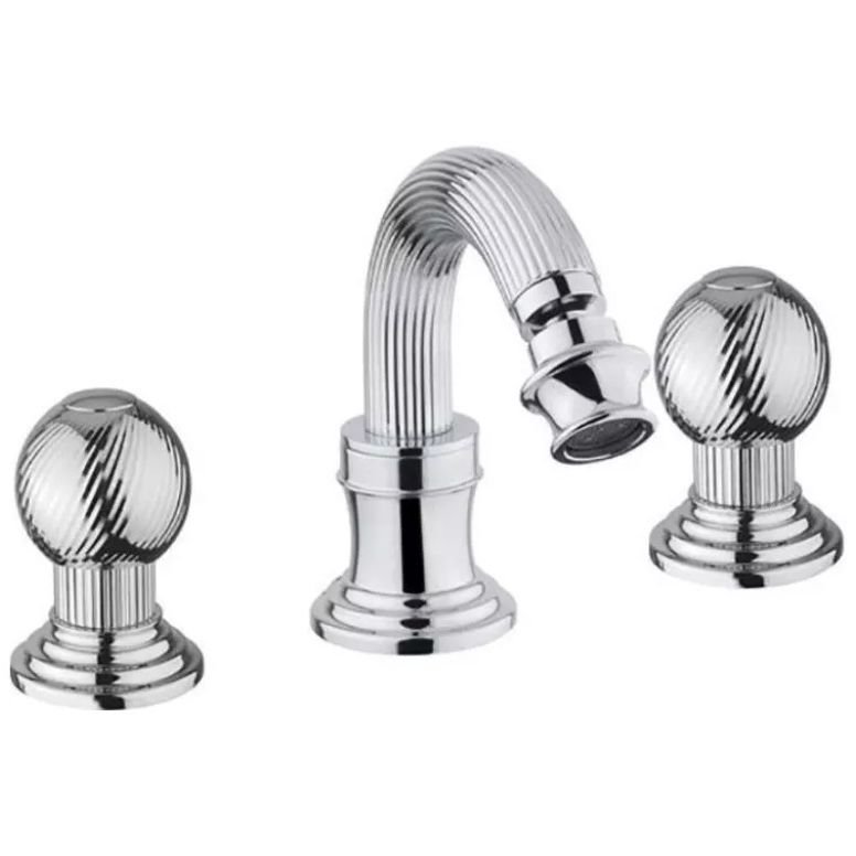 Смеситель для биде Cezares (Цезарис) на три отверстия с донным клапаном, хром OLIMP-BBS2-01-M