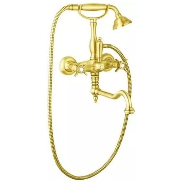 Смеситель для ванны Cezares (Цезарис) с поворотным изливом, с ручным душем, Золото, ручка ручного душа Золото LORD-VDF-03/24-M