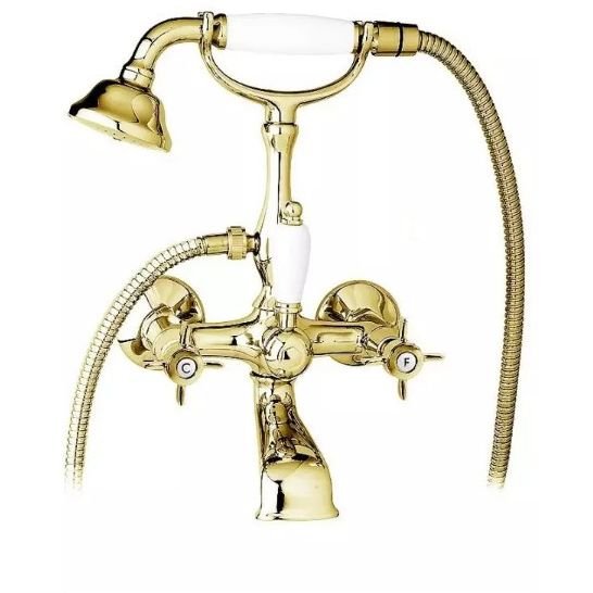 Смеситель для ванны Cezares (Цезарис) с ручным душем, Золото, ручка ручного душа Золото LORD-VD-03/24-M
