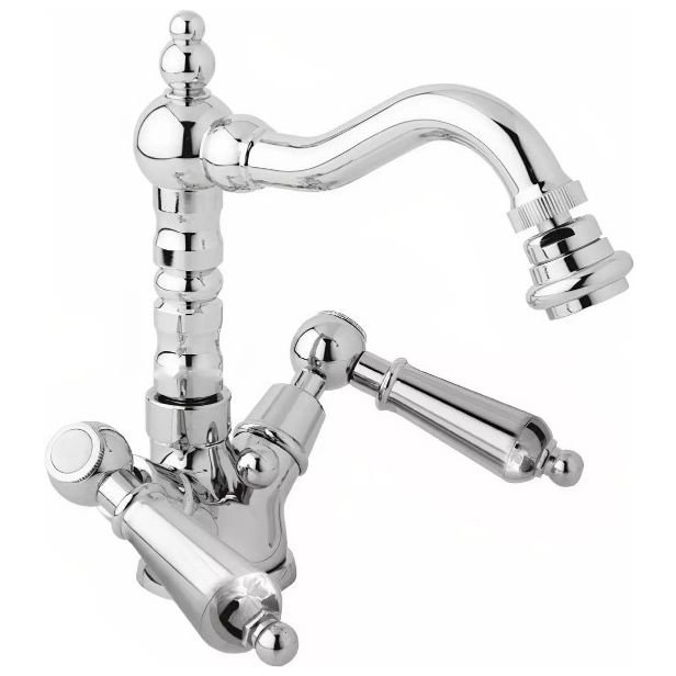 Смеситель на биде Cezares (Цезарис) с донным клапаном, исполнение хром, ручки хром FIRST-BS2-01-M