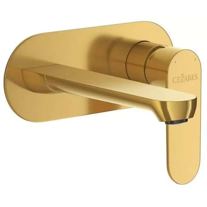 Смеситель для раковины Cezares (Цезарис) встраиваемый с внутренней частью, без донного клапана, брашированное золото STYLUS-BLI1-BORO-W0