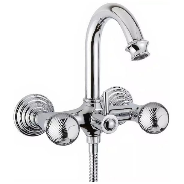 Смеситель для ванны и душа Cezares (Цезарис), исполнение хром, ручки Шар APHRODITE-V-01-M