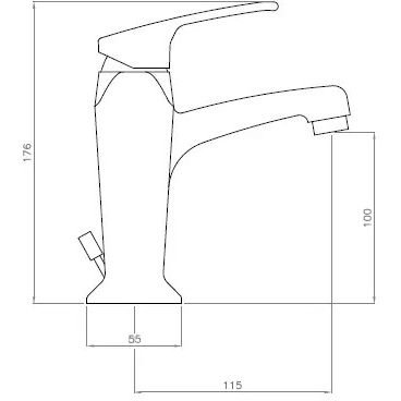 Смеситель на раковину Cezares (Цезарис) однорычажный с донным клапаном, хром, ручка хром LEGEND-LSM2-01