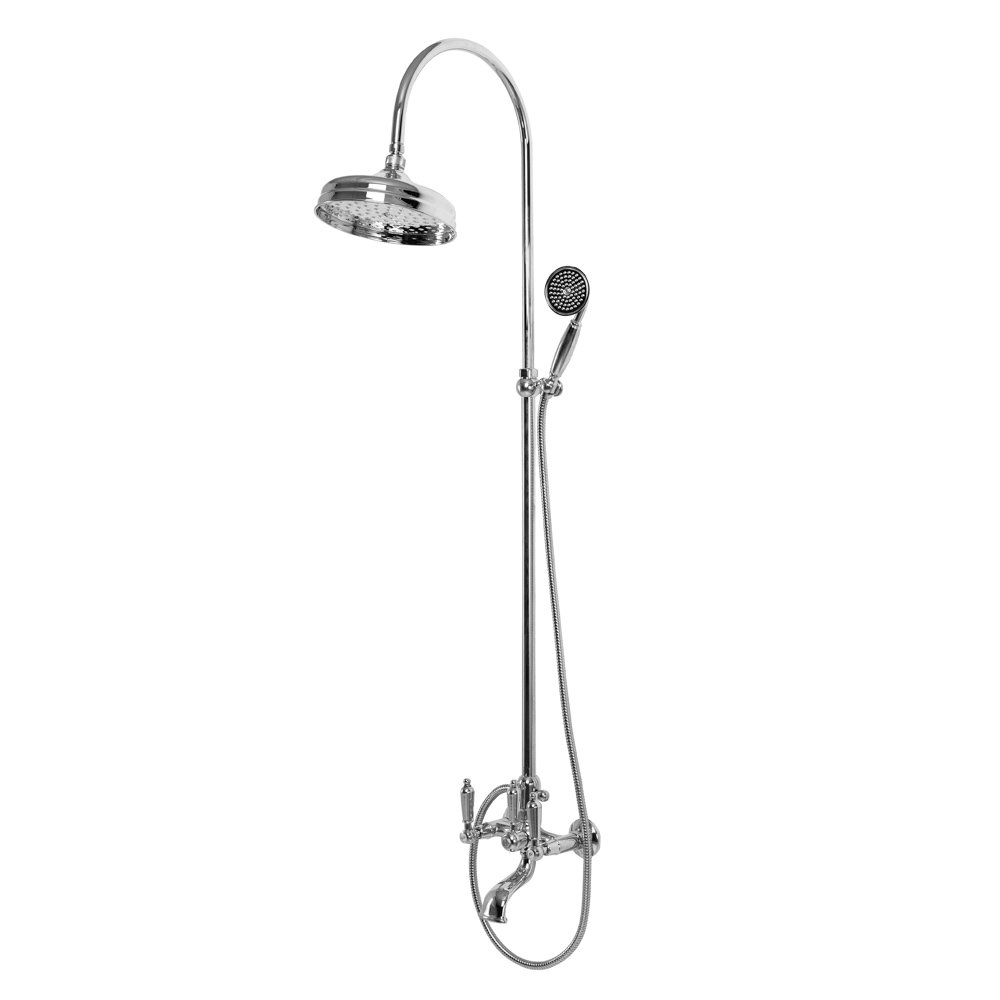 Душевая колонна Cezares (Цезарис) со смесителем, верхним и ручным душем, хром, ручки хром FIRST-CVD-01-M