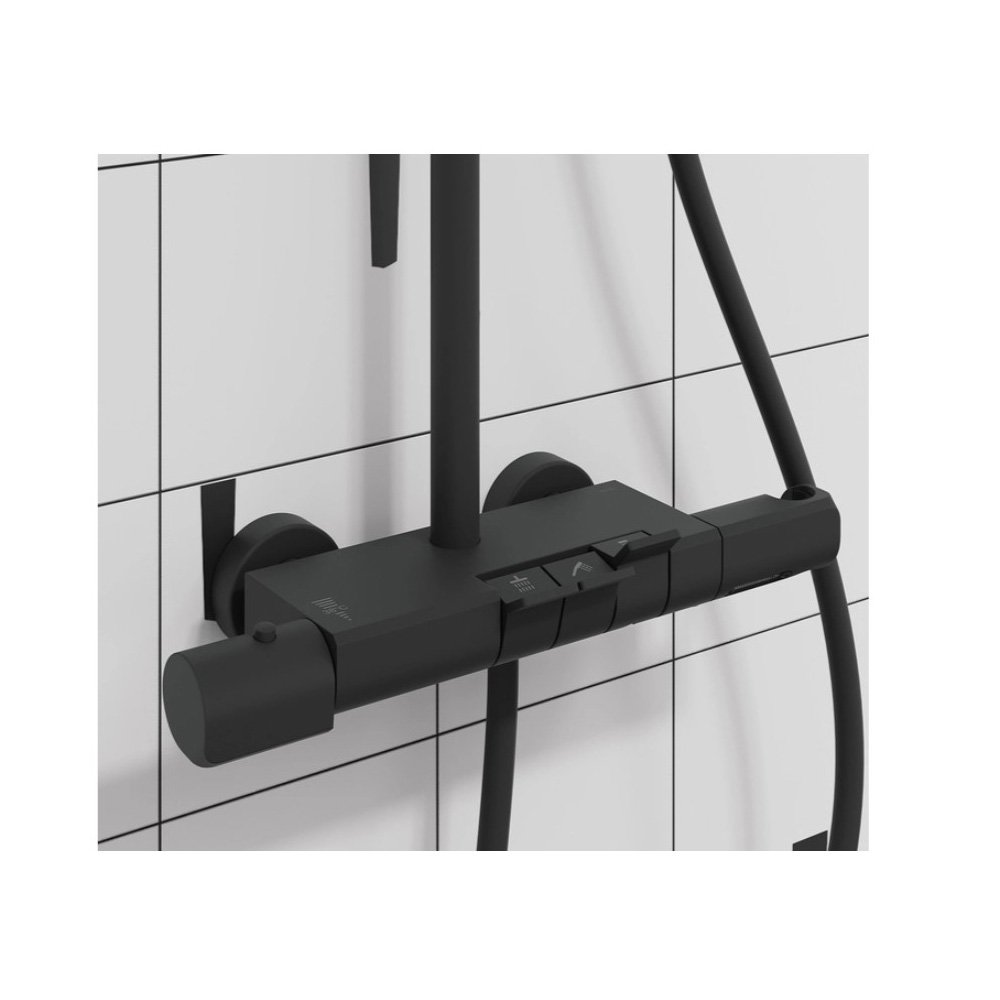 Душевая система IDDIS (ИДДИС) SpaHome с тропическим душем с термостатом, черный матовый SPHBLTKi06