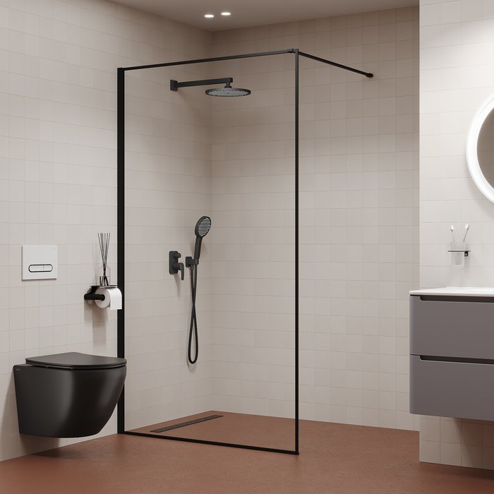 Душевая система IDDIS (ИДДИС) Optima Home с тропическим и ручным душем, черный матовый OPHBL02i67