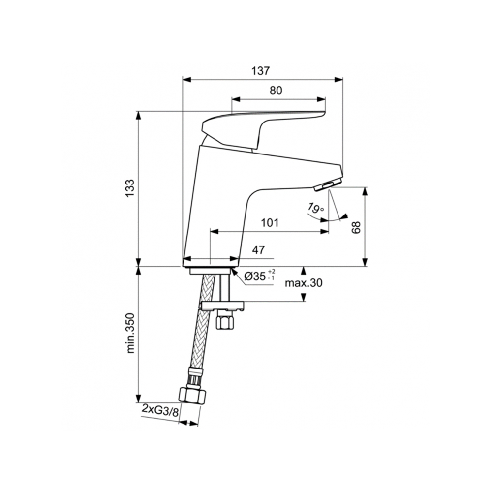 Смеситель для раковины Ideal (Идеал) Standard Ceraflex B1710AA хром