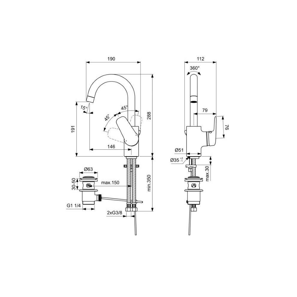Смеситель для раковины Ideal Standard Ceraflex B1716AA хром