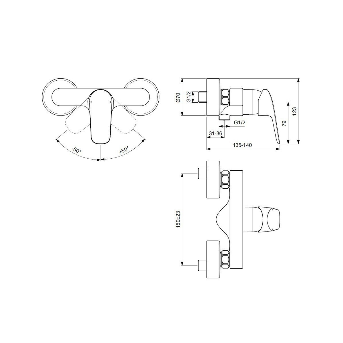 Смеситель для душа Ideal Standard Ceraflex B1720AA хром