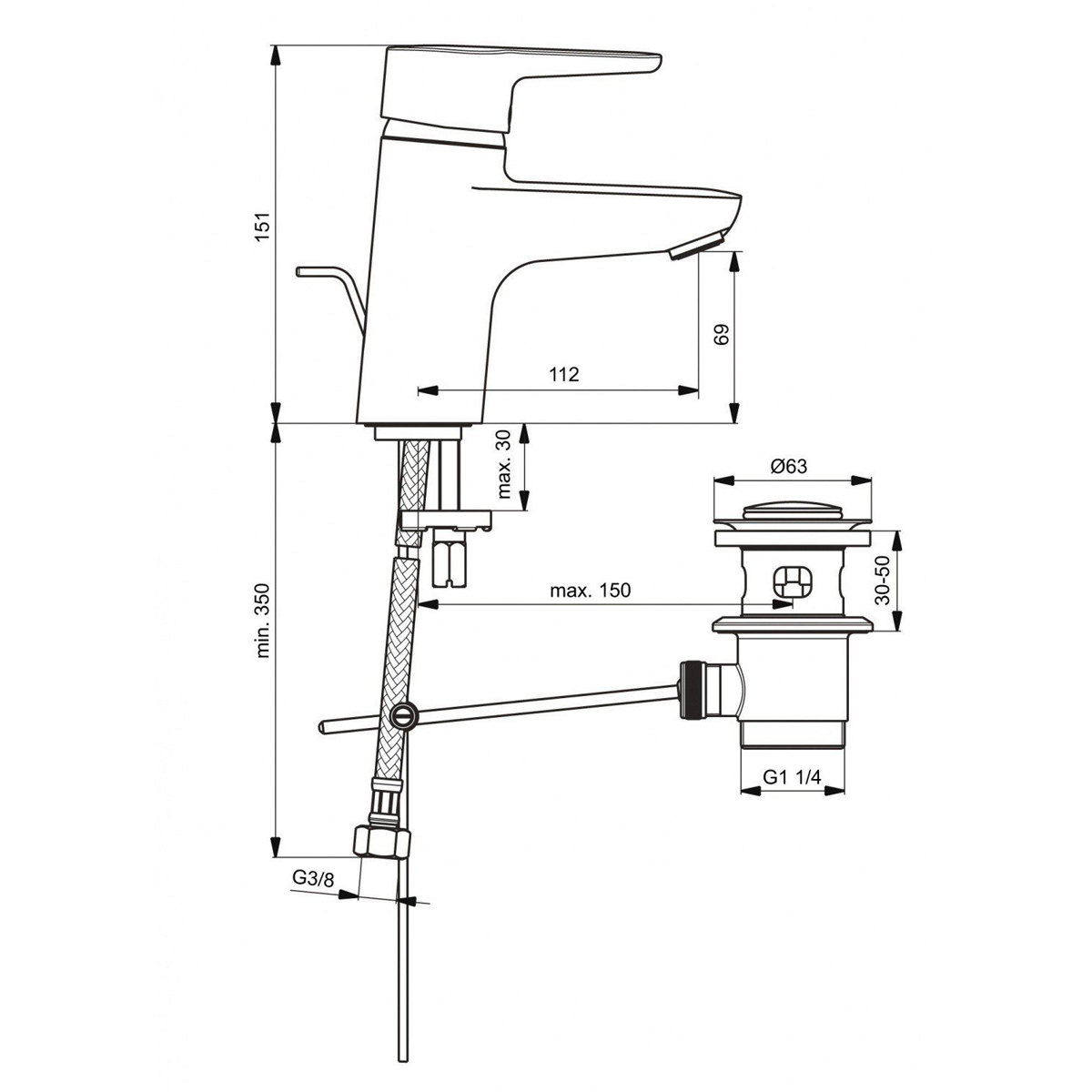 Смеситель для раковины Ideal Standard Connect B9914AA хром