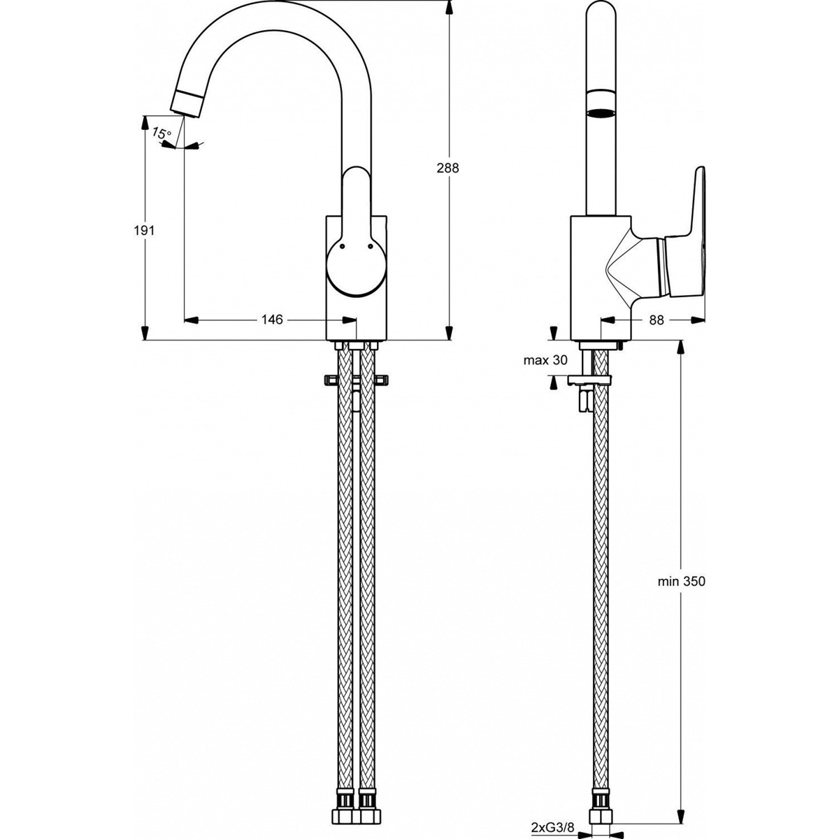 Смеситель для раковины Ideal Standard Connect B9933AA хром