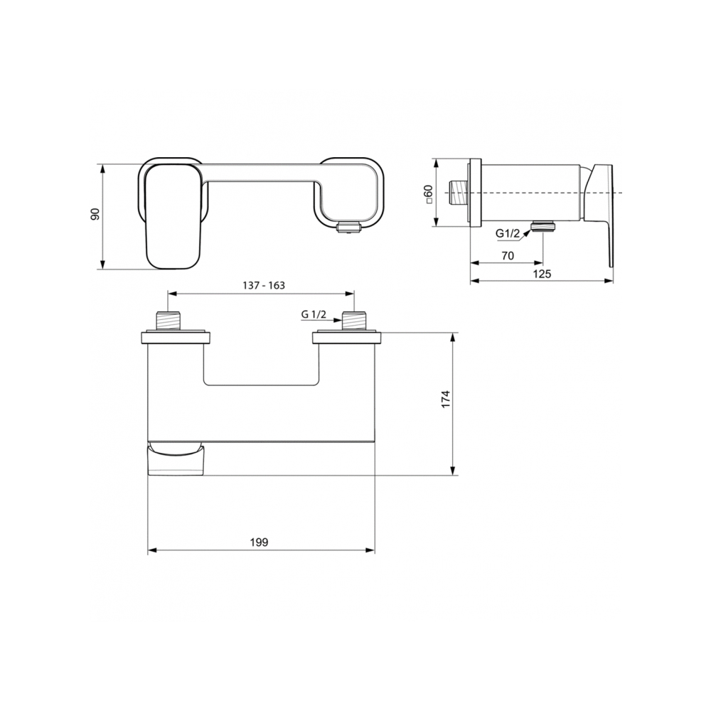 Смеситель для душа Ideal (Идеал) Standard Tonic II A6337AA хром